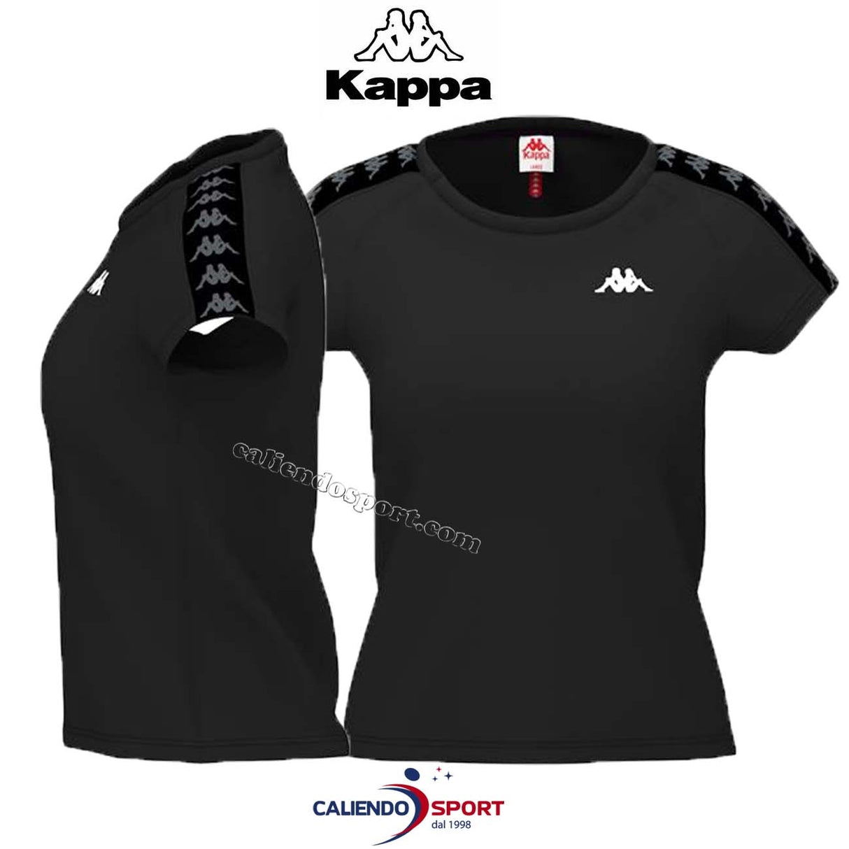 T-SHIRT FEMME KAPPA 303H1U0 A07 BANDE NOIRE FEMME
