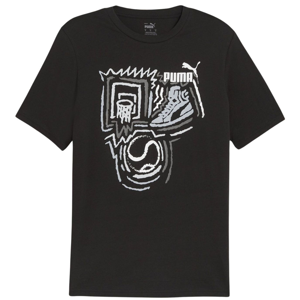 T-SHIRT PUMA 680176 01 GRAFHIC SUMMER NERO COTONE