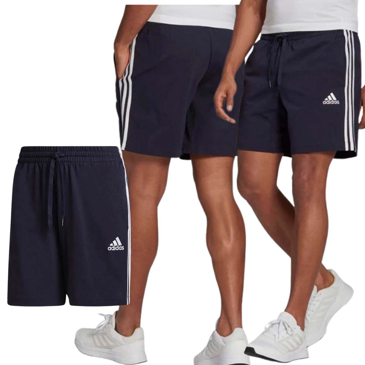 PANTALONCINO ADIDAS GK9989 AEROREADY 3-STRIPES BLU