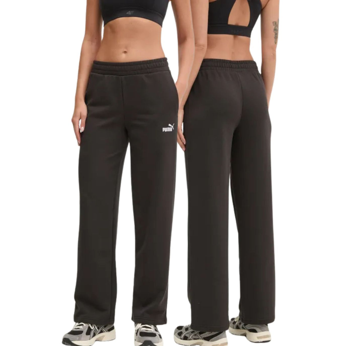 PANTALONE DONNA PUMA 684979 01 ESSENTIALS COTONE GARZATO NERO