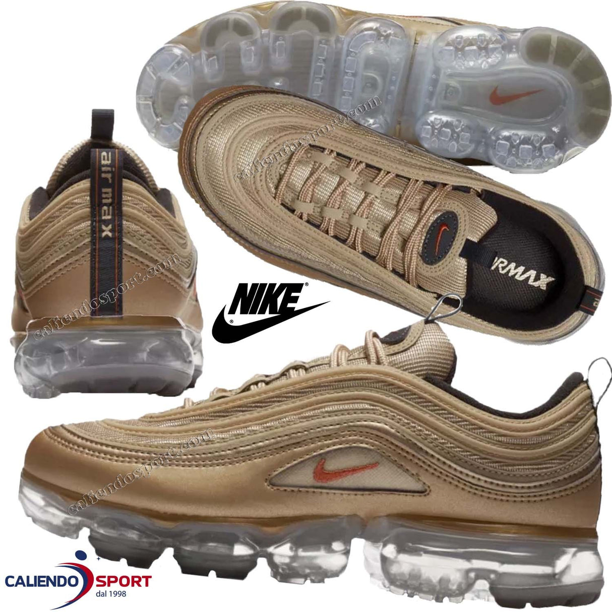 SCARPA NIKE VAPORMAX AO4542 902 ORO DONNA CORSA RUNNING PALESTRA