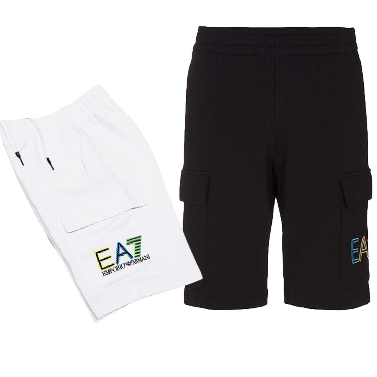 ARMANI EA7 3RUS51 PJEQZ WHITE COTTON SHORTS