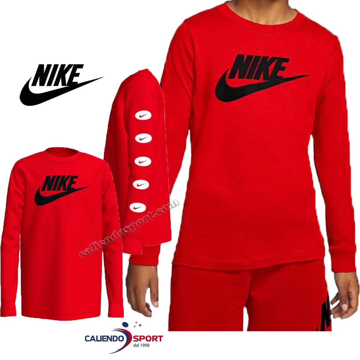 T-SHIRT NIKE RAGAZZI CV2126 657 COTONE MANICA LUNGA