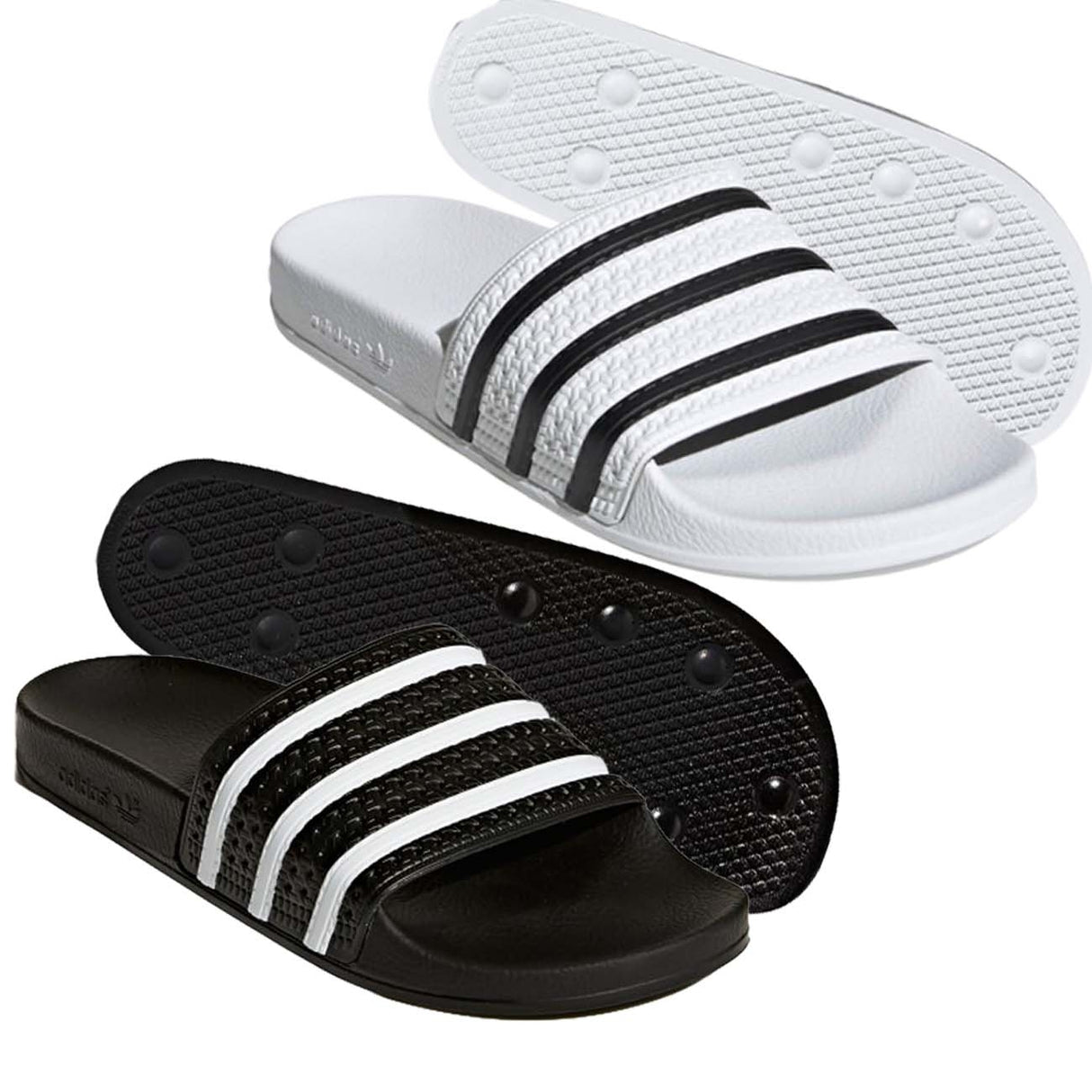 CIABATTE ADIDAS 280648 280647 ADILETTE NERO BIANCO