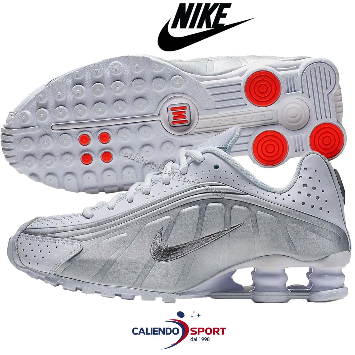 SCARPA NIKE SHOX R4 BQ4000 100 GRIGIO RAGAZZI