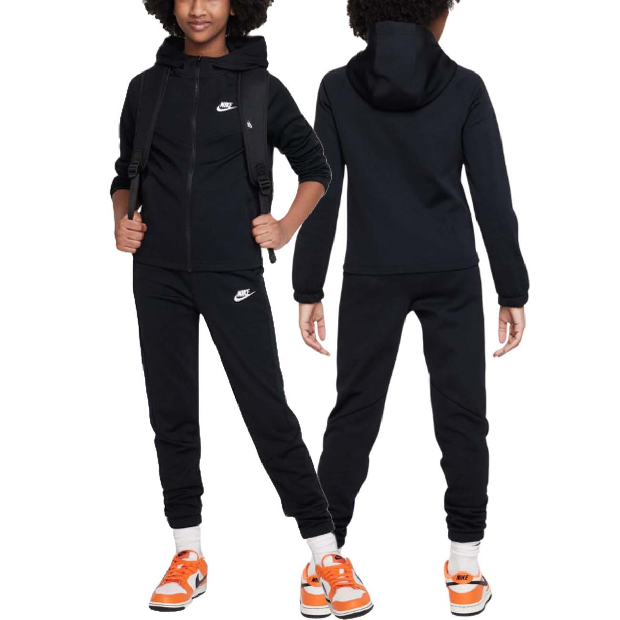 TUTA RAGAZZI NIKE FD3072 010 SPORTWEAR NERO FELPATA