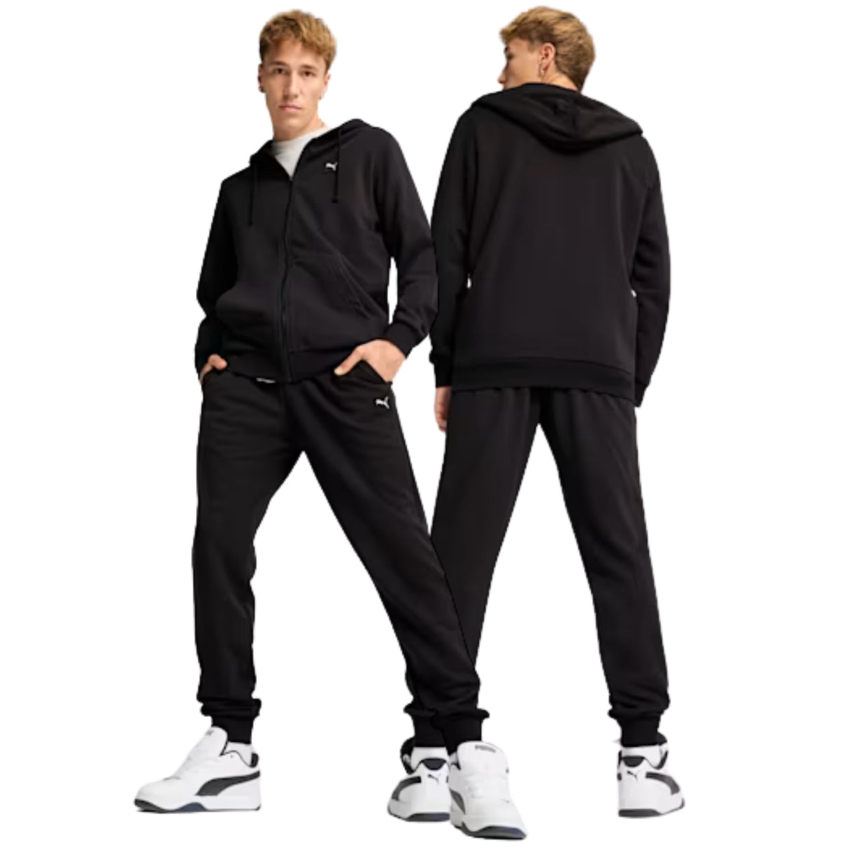 TUTA PUMA 684885 01 CAPPUCCIO COTONE GARZATO NERO