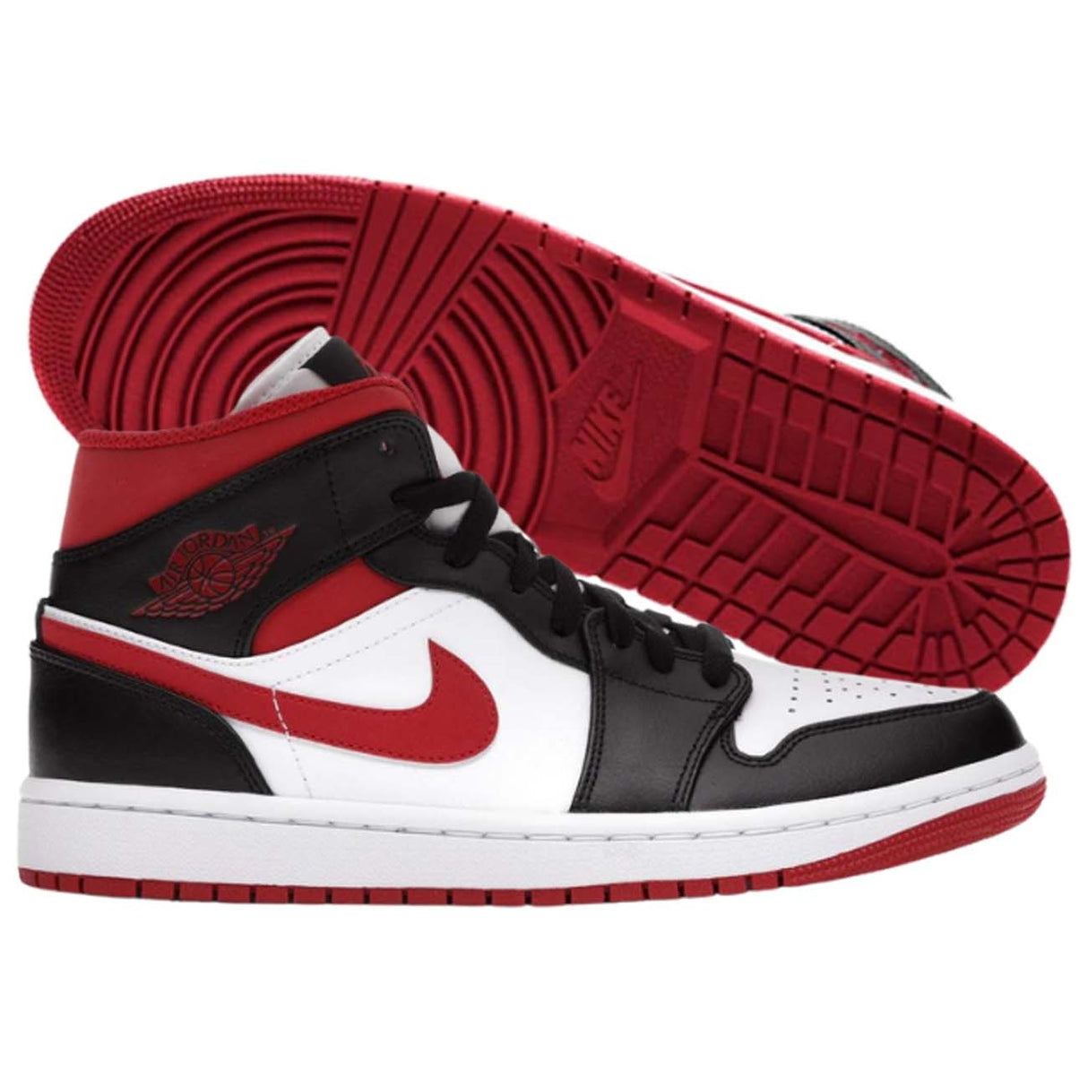 SCARPA NIKE JORDAN 1 MID 554724 122 NERO ROSSO