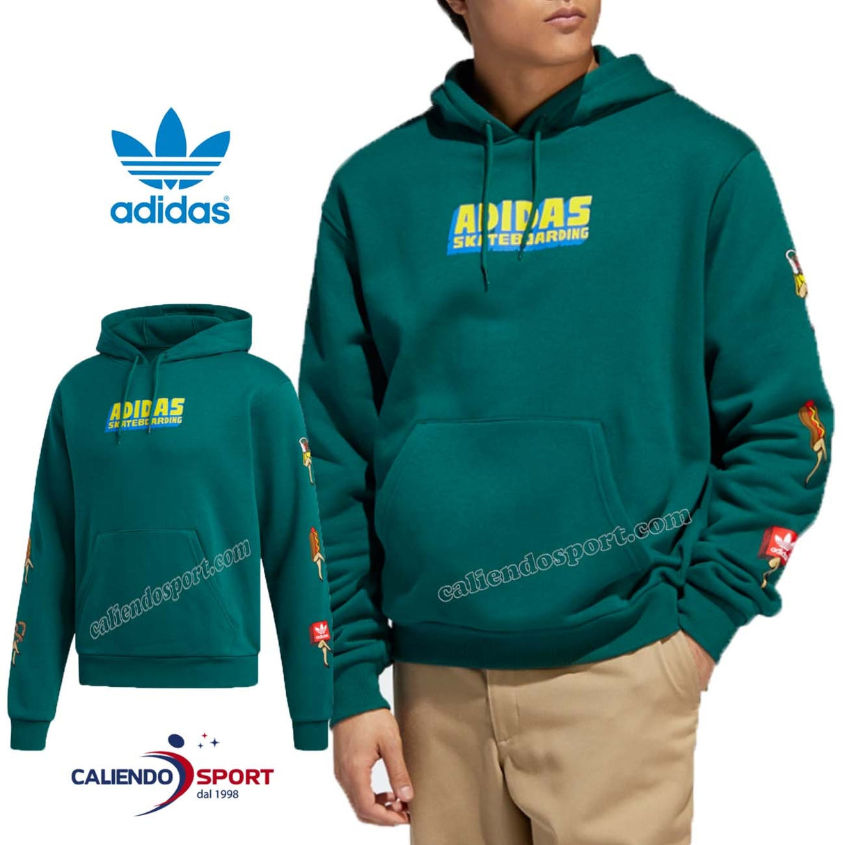 ADIDAS EC7335 GREEN SWEATSHIRT FOOD PARTY ORIGINALS