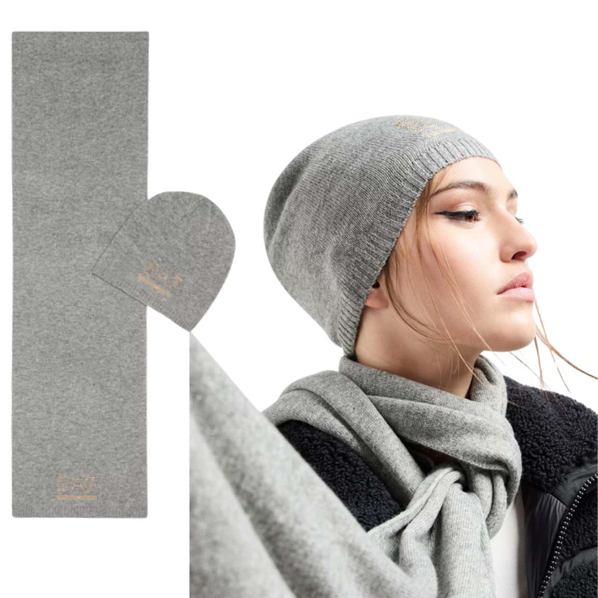 CAPPELLO E SCIARPA ARMANI EA7 I25 282000 4F200 04248 GRIGIO