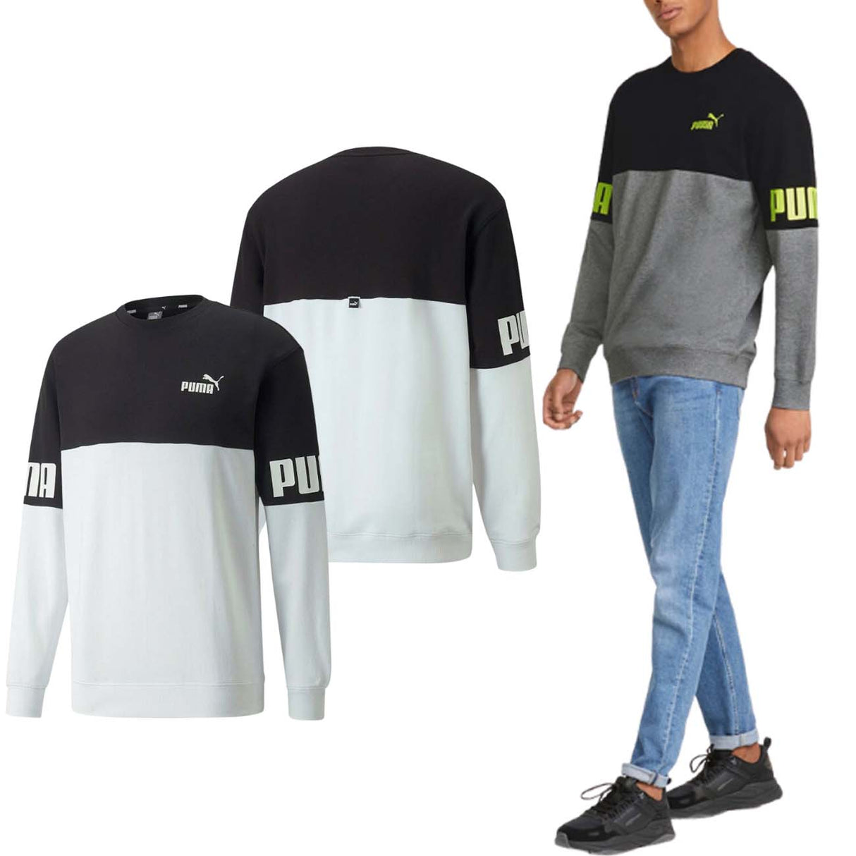FELPA PUMA 848008 POWER COLORBLAK COTONE GARZATO