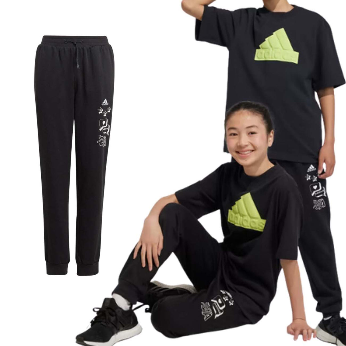 PANTALONE RAGAZZI ADIDAS IA1552 BRAND LOVE COTONE FELPATO