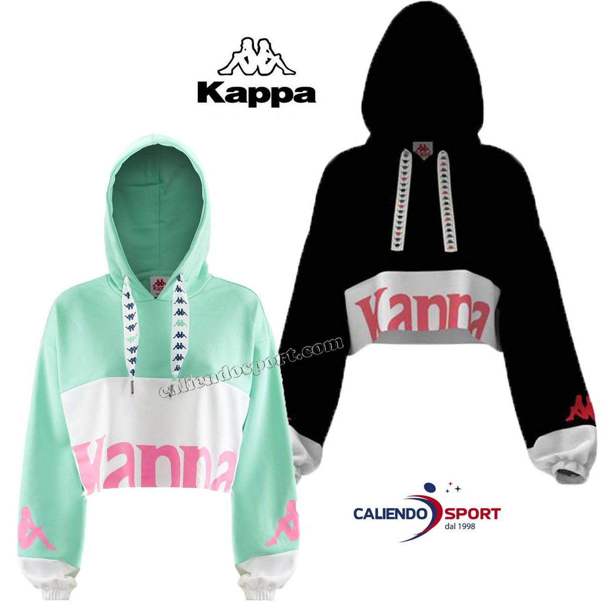 FELPA KAPPA 304S4P0 AUTHENTIC SAND CLAYDEE NERO VERDE