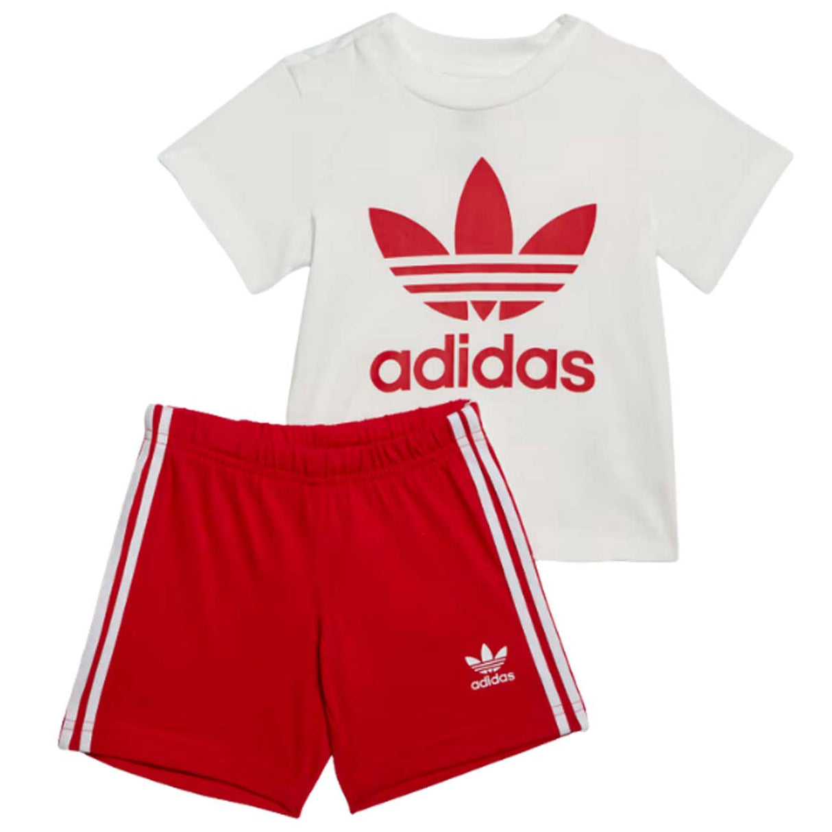 COMPLETO BAMBINI ADIDAS IB8639 PANTALONCINO+T-SHIRT ROSSO