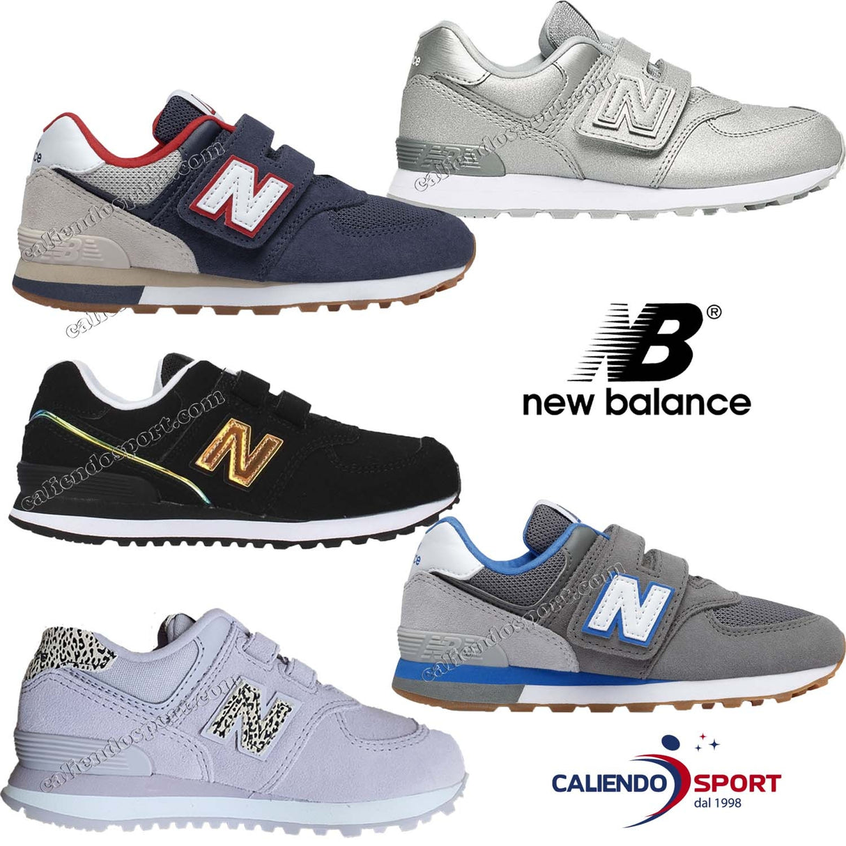 SCARPE NEW BALANCE BAMBINI YV574 STRAPPO SNAKER