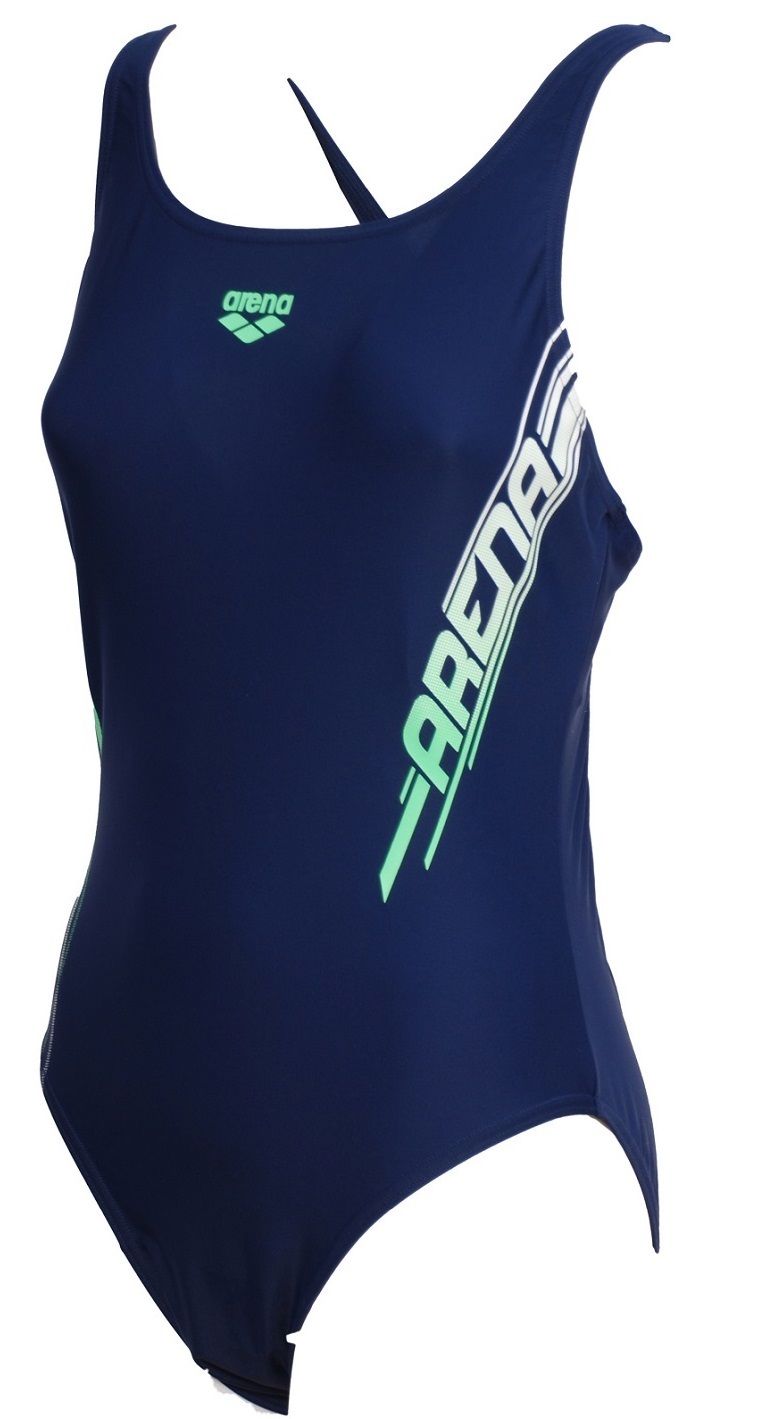 Maillot de bain une pièce Arena pour femme RACE HIGH Noir Bleu Eau Piscine Mer Sport 86028