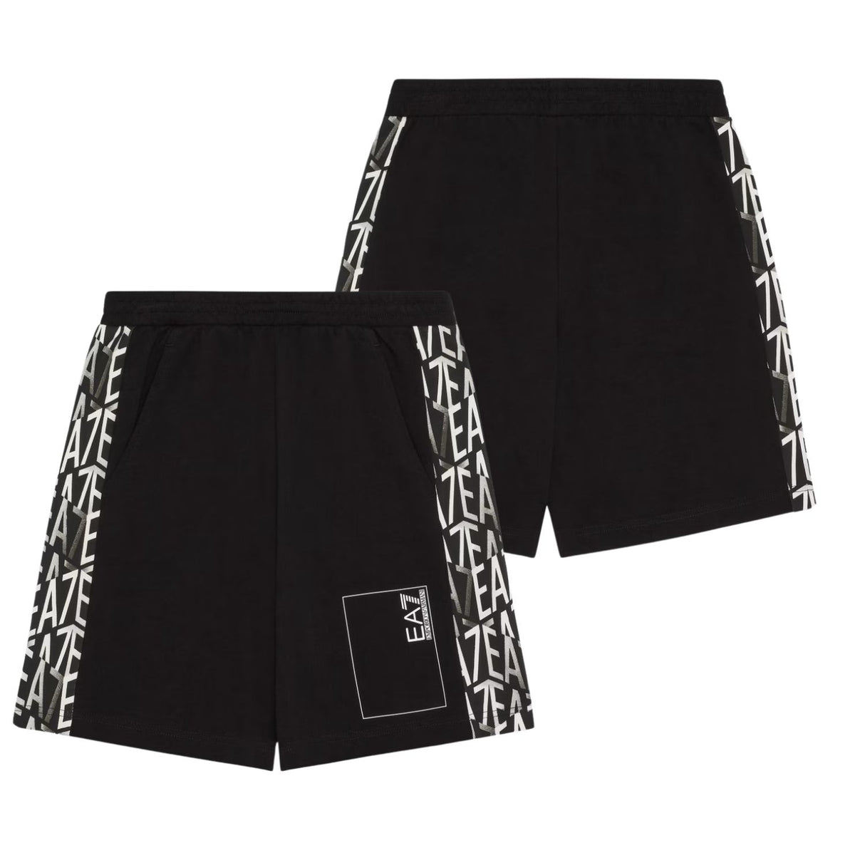 PANTALONCINO RAGAZZI ARMANI EA7 E25 7B000077 UC001 NERO