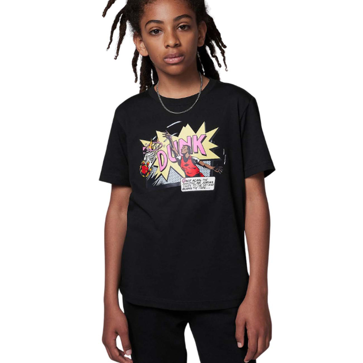 T-SHIRT RAGAZZI JORDAN 95D256 023 DUNK COMICS NERO