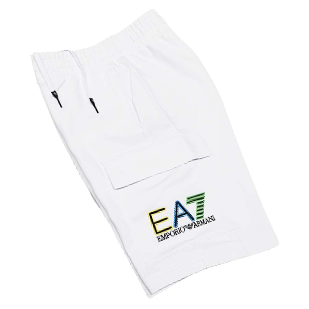 ARMANI EA7 3RUS51 PJEQZ WHITE COTTON SHORTS