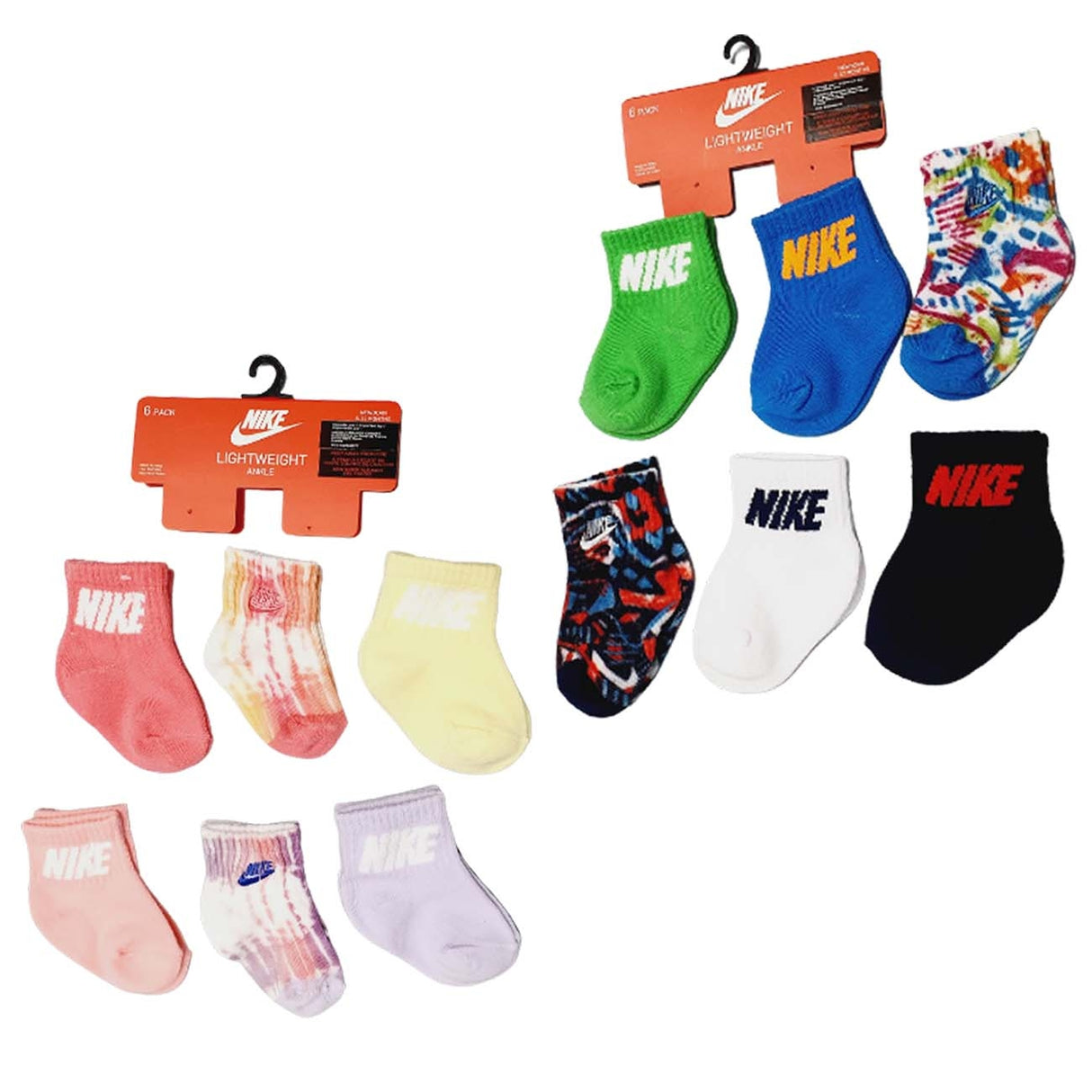 CHAUSSETTES NIKE POUR ENFANTS NN0755 NN0752 6 PAIRES MULTICOLORE