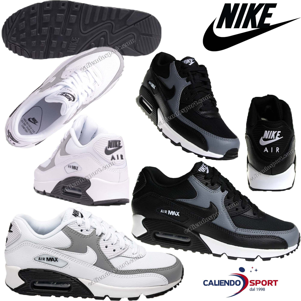 NIKE AIR MAX 90 325213 037 126 CHAUSSURES DE SPORT POUR HOMMES ET FEMMES BLANC NOIR