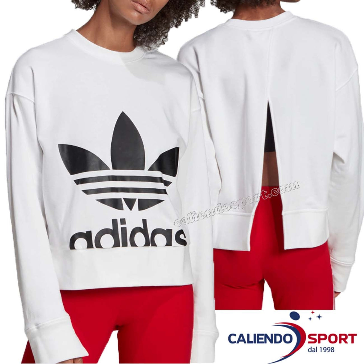 FELPA ADIDAS ORIGINALS EC5777 DONNA BIANCO COTONE