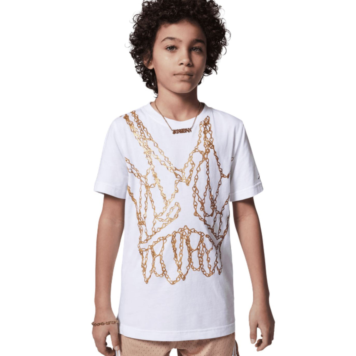 T-SHIRT RAGAZZI JORDAN 95D627-001 COTONE BIANCO