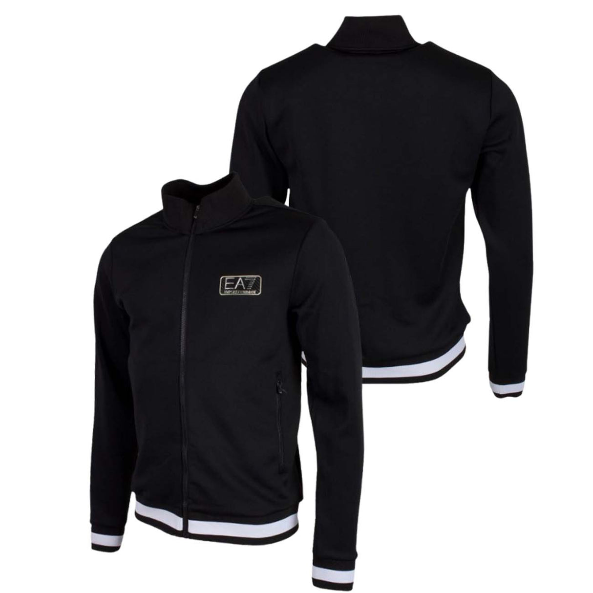 SWEAT-SHIRT NOIR À FERMETURE ÉCLAIR COMPLÈTE ARMANI EA7 I23 6RPM67 PJAHZ 1200