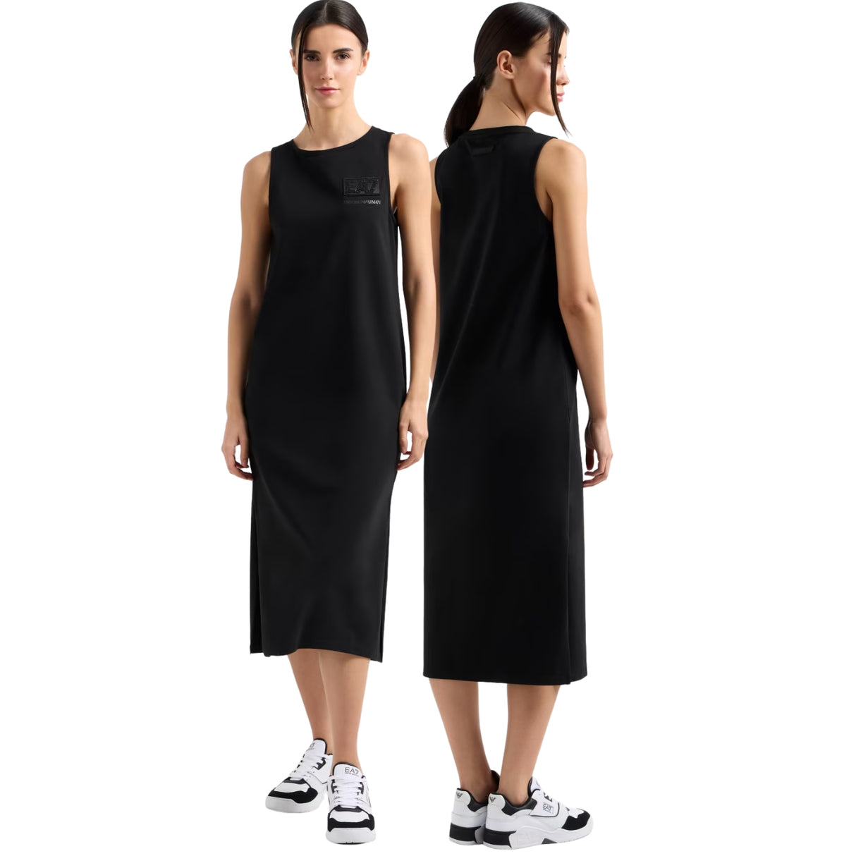 VESTITO DONNA ARMANI EA7 E25 7W000180 UC001 COTONE NERO