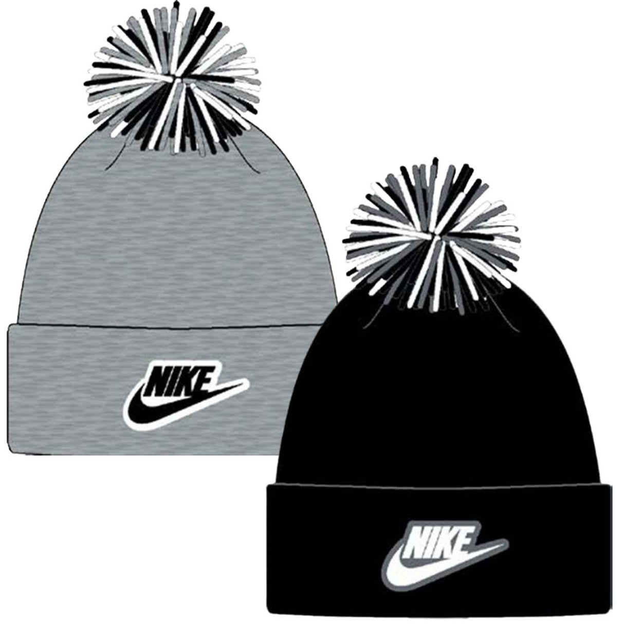 NIKE KIDS 8A2997 RIBBED CHENILLE POM BEANIE