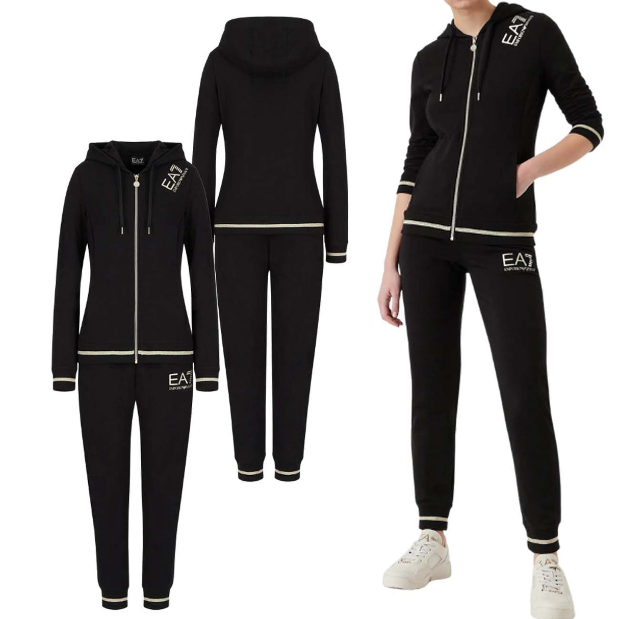 ARMANI EA7 6LTV53 TJCQZ WOMEN'S TRACKSUIT IN BRUSHED COTTON