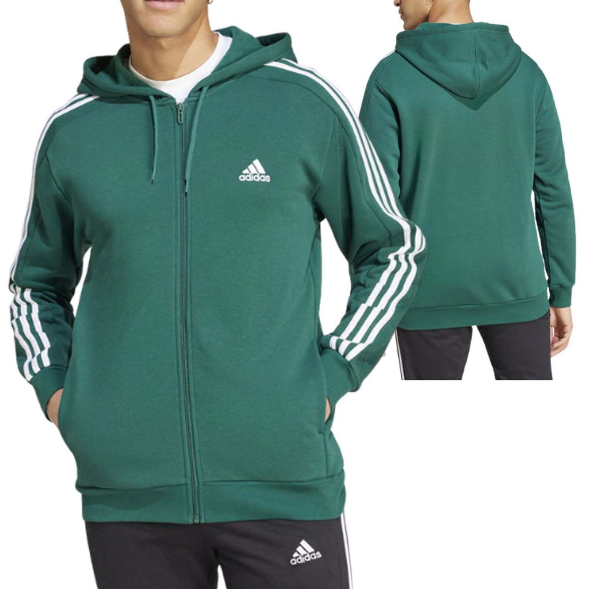 FELPA  ADIDAS IS0010 ESSENTIALS COTONE FELPATO VERDE