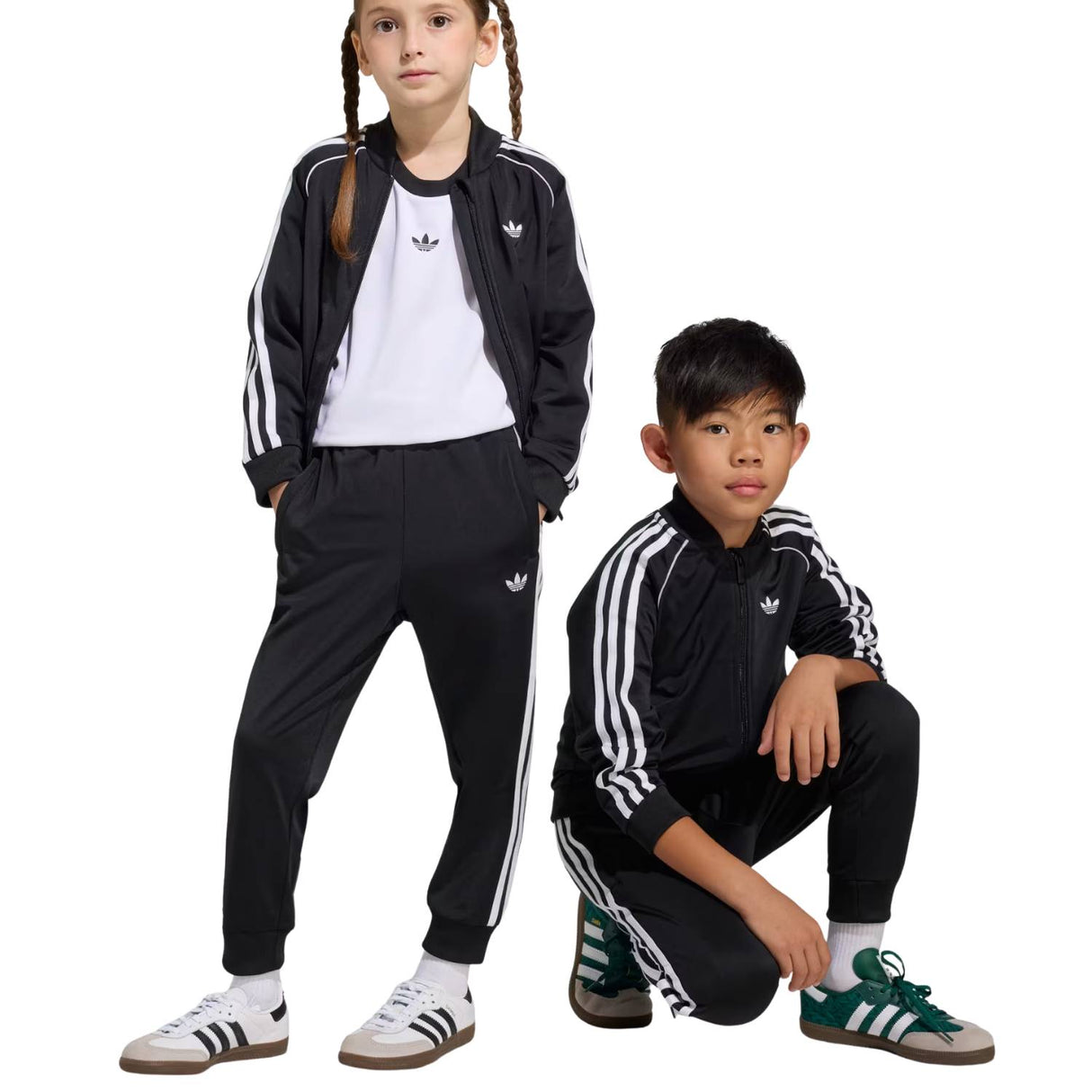 TUTA RAGAZZI ADIDAS KD5741 ACETATO NERO TRE STRISCE