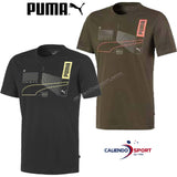 T-SHIRT PUMA 581916 NERO VERDE GIRO COLLO