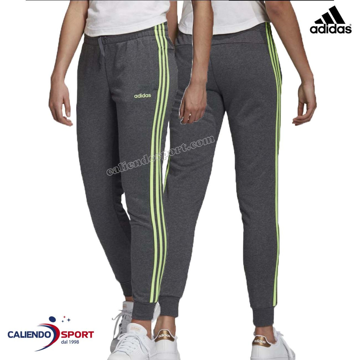 PANTALONE ADIDAS GD4353 W E 3 STRISCE GRIGIO
