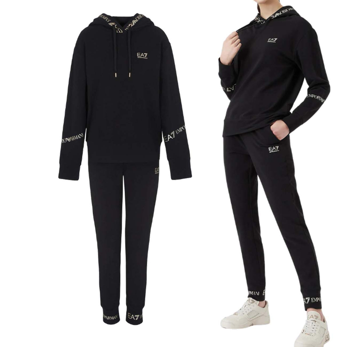 ARMANI EA7 8NTV52 TJCQZ WOMEN'S TRACKSUIT IN BRUSHED COTTON