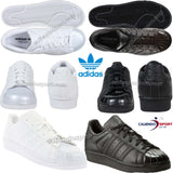 WOMEN'S SHOE BB0683 BB0684 ADIDAS ORIGINALS SUPERSTAR GLOSSY TOE BLACK WHITE