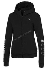 FELPA PUMA 581316 01 02 NERO BIANCO COTONE ZIP INTERA