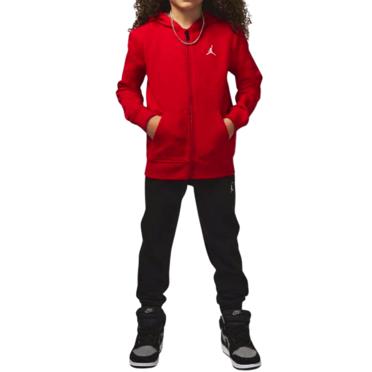 TUTA RAGAZZI JORDAN 88D325 023 ROSSO COTONE FELPATO