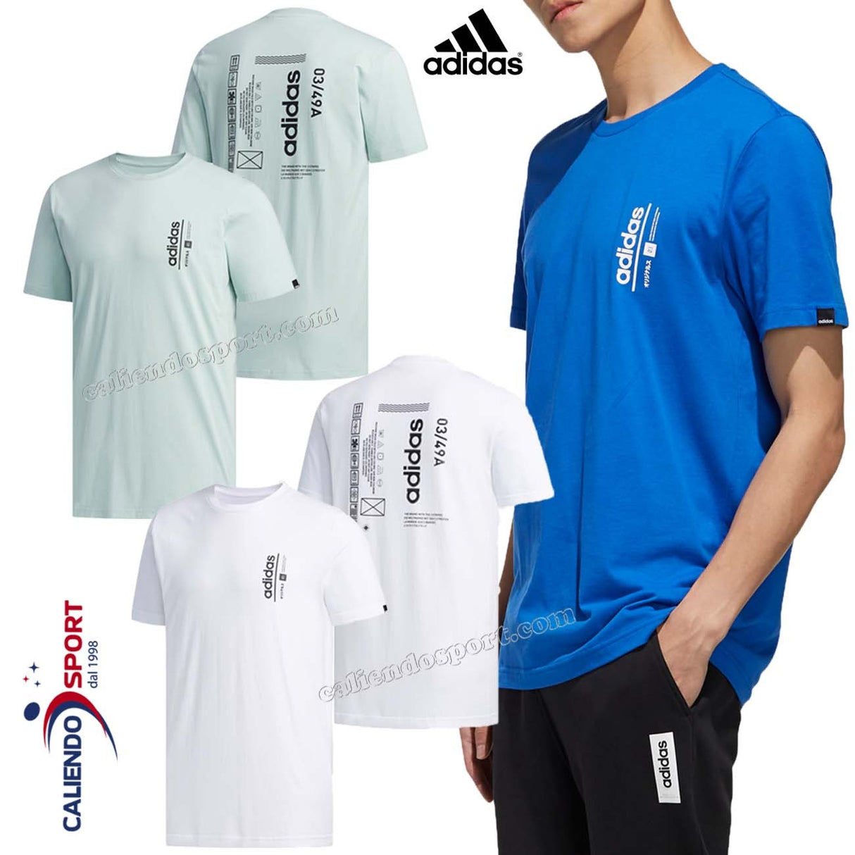 T-SHIRT COL ROND EN COTON ADIDAS FM6085 FM6084 FM6086