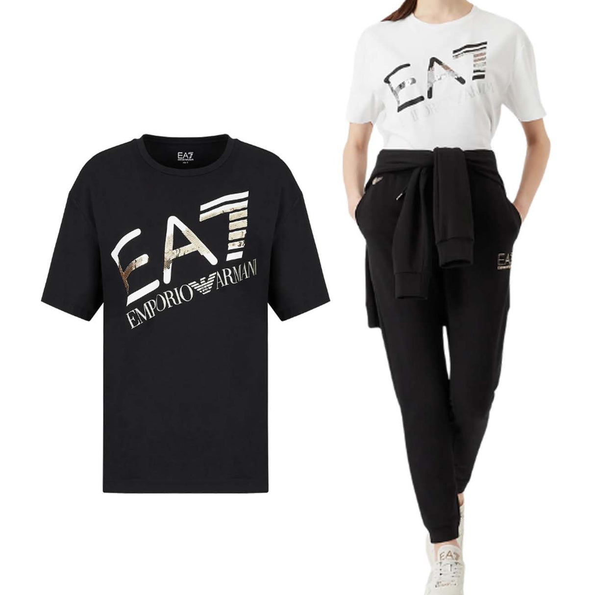 WOMEN'S T-SHIRT 6LTT35 TJFKZ LOGO COTTON