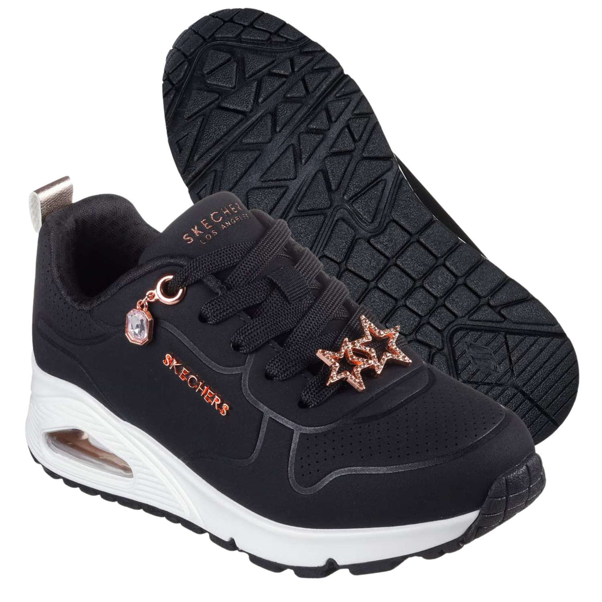 SCARPA RAGAZZE SKECHERS 310562L BKRG UNO GEN1 NERO