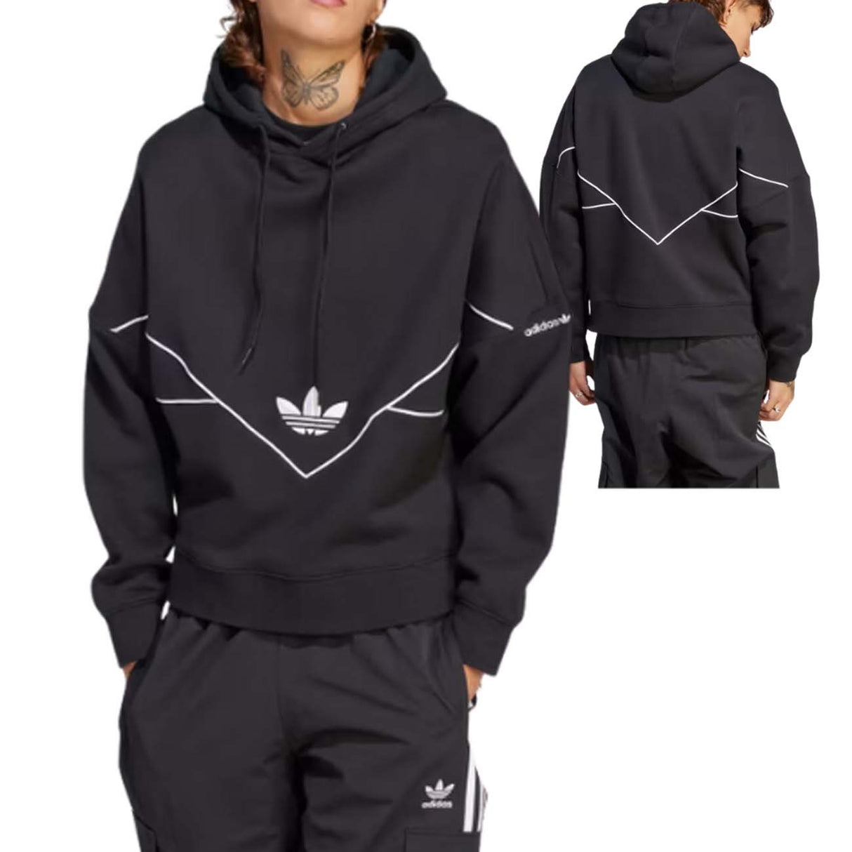 FELPA DONNA ADIDAS IM1904 HOODIE COTONE FELPATO
