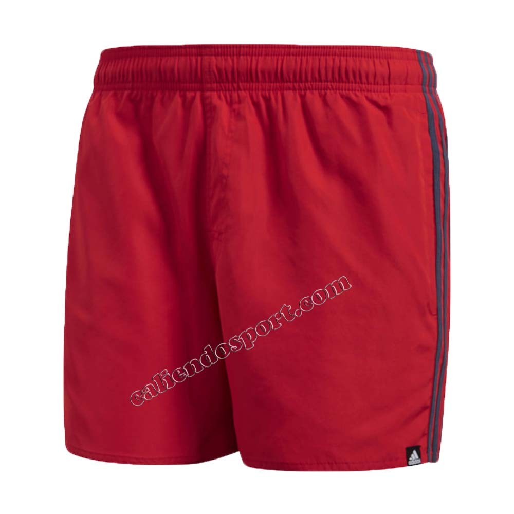 COSTUME ADIDAS UOMO PANTALONCINO CV5140/37/92 ROSSO NERO AZZURRO 3 STRISCE NUOTO MARE