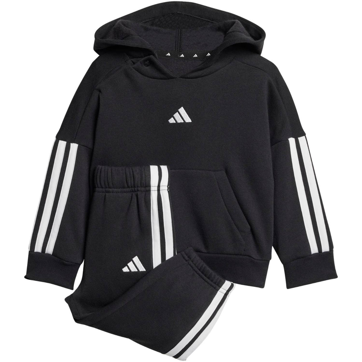 TUTA BAMBINI ADIDAS JD6484 ESSENTIALS NERO COTONE FELPATO