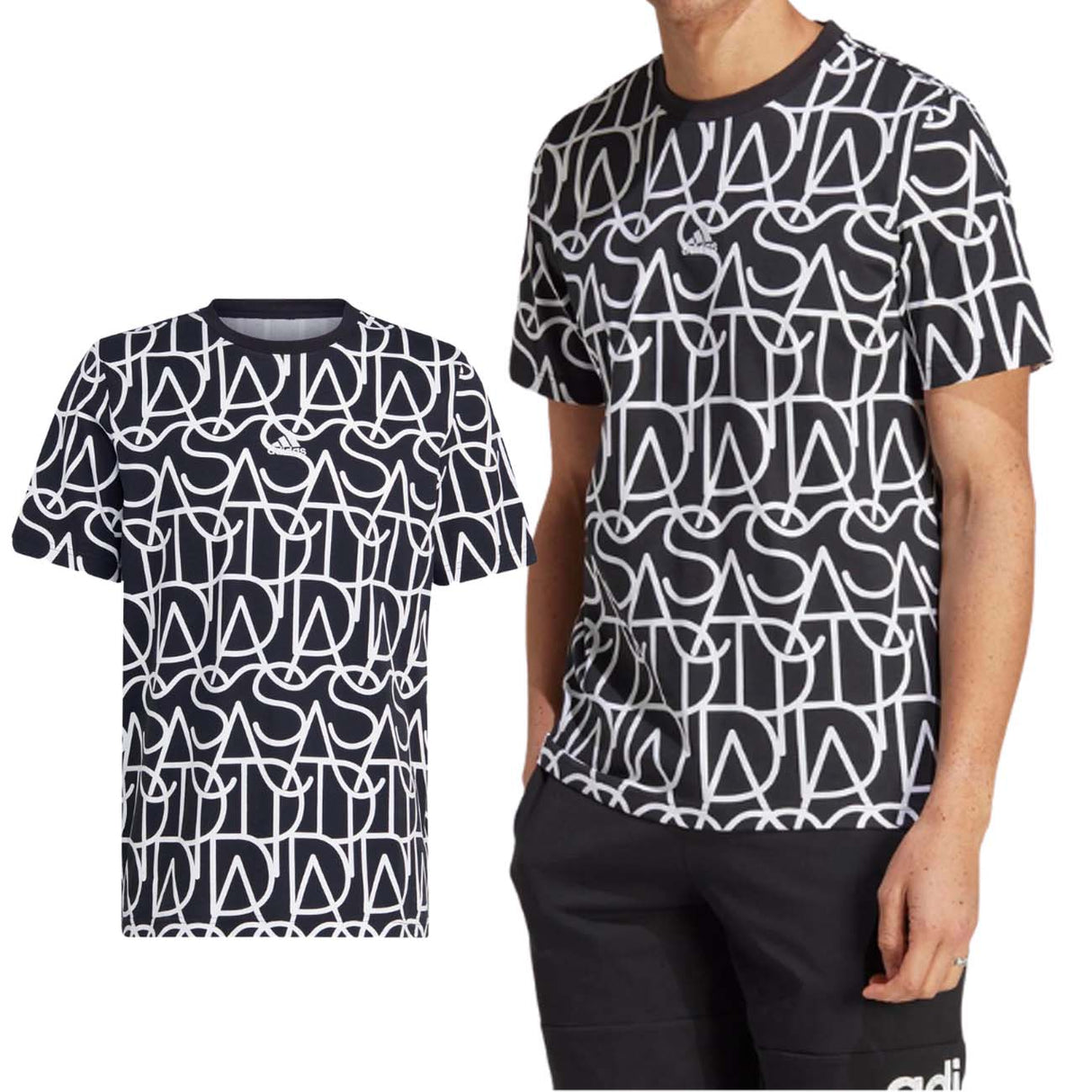 ADIDAS HZ3088 SCRIPT TEE COTTON T-SHIRT
