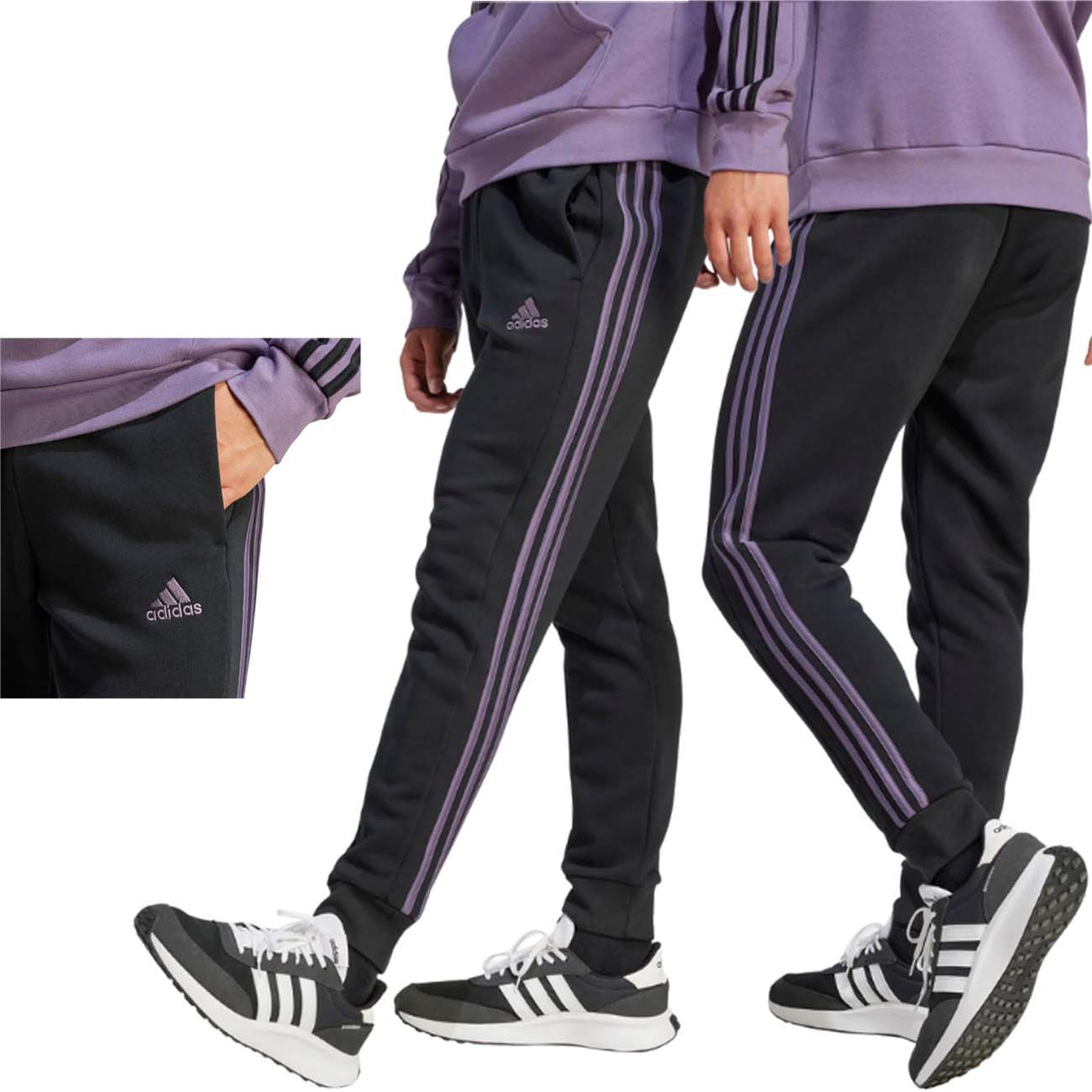 PANTALONE ADIDAS IJ8928 3 ST ESSENTIALS COTONE FELPATO