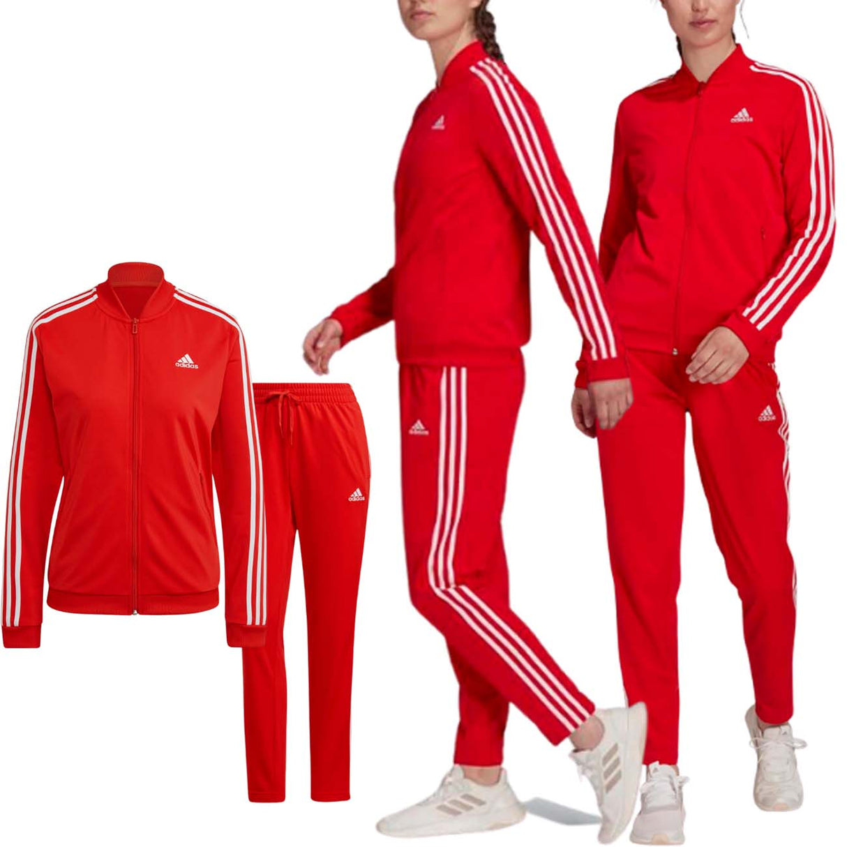 ADIDAS H10157 ESSENTIALS RED ACETATE WOMEN'S TRACKSUIT