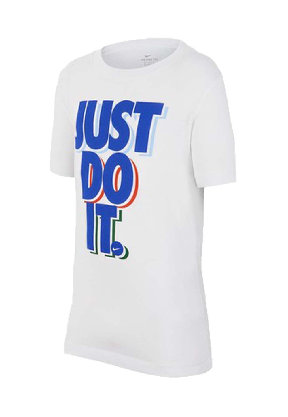 NIKE BOYS T-SHIRT CU4569 COTTON WHITE RED BLACK