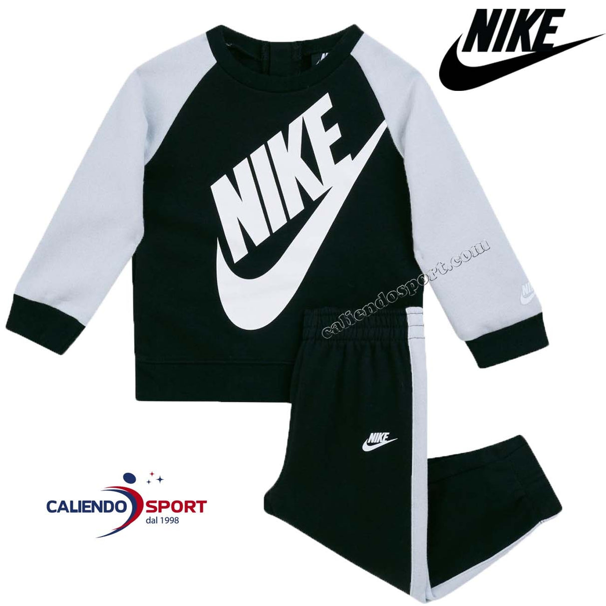 NIKE 86F563 023 BLACK GREY FLEECE COTTON CHILD TRACKSUIT